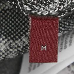 Pre Owned Gucci Grey /Black GG Intarsia Wool Blend Cardigan M