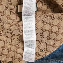 Pre Owned Gucci Blue/Brown GG Canvas and Denim Reversible Jacket XL