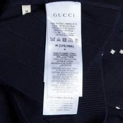 Pre Owned تي شيرت بولو غوتشي نسيج جي جي أرجيل أزرق كحلي مقاس متوسط