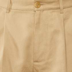 مملوكة مسبقًا Gucci Khaki Cotton Canvas Embroidered Shorts M/Waist 34"