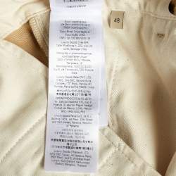 مملوكة مسبقًا Gucci Khaki Cotton Canvas Embroidered Shorts M/Waist 34"