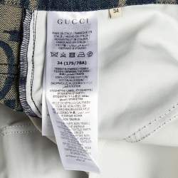 مملوكة مسبقًا Gucci Blue Jumbo GG Denim 22705 Gucci Songs Bermuda Shorts M/Waist 34"
