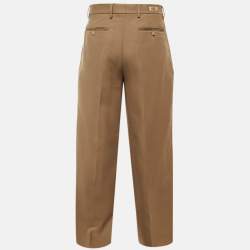 Pre Owned بنطلون واسع الساق غاباردين بيج غوتشي مقاس الخصر 33 بوصة