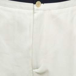 مملوكة مسبقًا شورت غوتشي قطن أبيض بحواف متباينة مقاس وسط (ميديوم) بحجم خصر 32 إنش