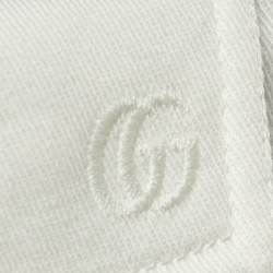 مملوكة مسبقًا شورت غوتشي قطن أبيض بحواف متباينة مقاس وسط (ميديوم) بحجم خصر 32 إنش