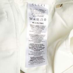 مملوكة مسبقًا شورت غوتشي قطن أبيض بحواف متباينة مقاس وسط (ميديوم) بحجم خصر 32 إنش