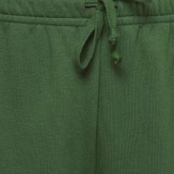 Pre Owned Gucci Green Monogram Striped Jersey Shorts S