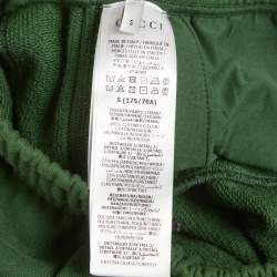 Pre Owned Gucci Green Monogram Striped Jersey Shorts S