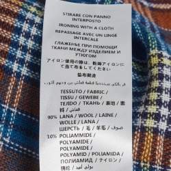 Pre Owned Gucci Blue Bird Embroidery Plaid Wool Blend Flannel Shirt XS