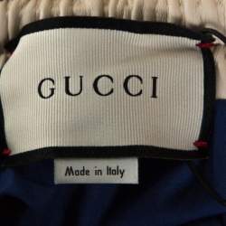 Gucci Cream Leather Stripe Detail Drawstring Waist Shorts M