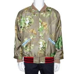 Sanctuary flugt mærkning Gucci Multicolor Silk Blooms Print Reversible Bomber Jacket XXXL Gucci | TLC
