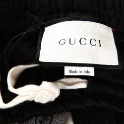 مملوكة مسبقًا Gucci Black Technical Jersey Guccisima Logo Track Pants M
