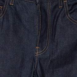 Gucci Indigo Denim Web Stripe Cuff Detail Tapered Jeans M