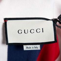 Gucci Tri Color Cotton Stripe Logo Baiadera Polo T-Shirt XL