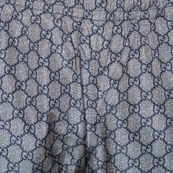 Gucci Grey Synthetic GG Supreme Web Stripe Print Sweat Pants XL