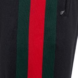 Pre Owned Gucci Black Jersey Side Stripe Detail Technical Flared Pants S