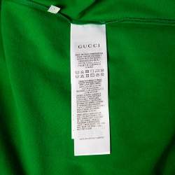 Gucci Green Logo Printed Cotton Crewneck T-Shirt L