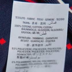 Pre Owned Gucci Navy Blue Logo Jacquard Knit Side Strip Detail Joggers L