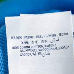 Pre Owned سويت شيرت غوتشي قطن أزرق مطبوع رقبة مستديرة مقاس كبير جدًا - إكس لارج