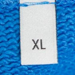 Pre Owned سويت شيرت غوتشي قطن أزرق مطبوع رقبة مستديرة مقاس كبير جدًا - إكس لارج