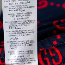 Pre Owned بنطلون رياضي غوتشي تريكو أزرق كحلي جاكار مقاس صغير جدًا - إكس سمول