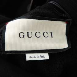 Gucci Black Cotton Manifesto Printed Oversized Hoodie XS