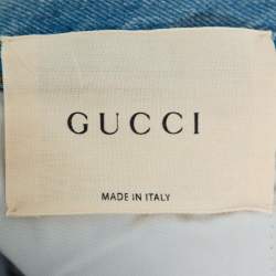 Gucci Blue Denim Rockstud Detail Printed Jeans S