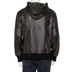 Pre Owned هودي غوتشي قطن أسود بالشعار مطبوع مقاس صغير - سمول