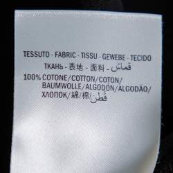 Pre Owned Gucci Black Logo Printed Cotton Oversized Crewneck T-Shirt XS