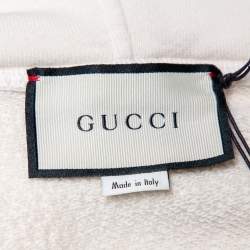 Gucci Cream Cotton Interlocking G Print Hooded Sweatshirt XS