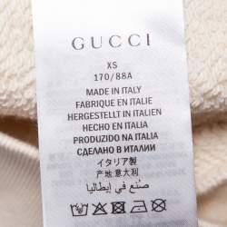 Gucci Cream Cotton Interlocking G Print Hooded Sweatshirt XS