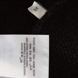 Gucci Black Logo Print Cotton Hooded Sweatshirt XS