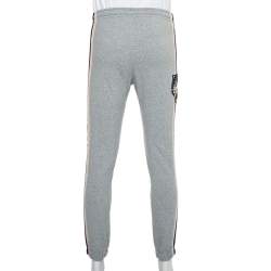 Gucci Grey Logo Print Cotton Joggers XS