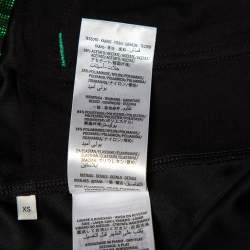 Gucci Green Lame Side Stripe Detail Zip Front Oversized Jacket XS