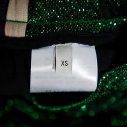Gucci Green Lamé Side Strip Detail Oversized Joggers XS