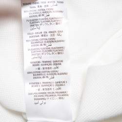 Pre Owned تي شيرت بولو غوتشي حافة مغايرة تفاصيل شعار تريكو نقش شمع العسل أبيض مقاس كبير