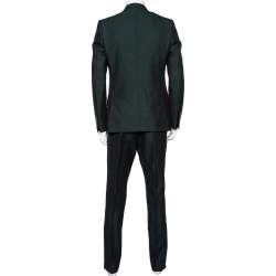 Pre Owned Gucci Bottle Green Wool & Mohair Suit XL
