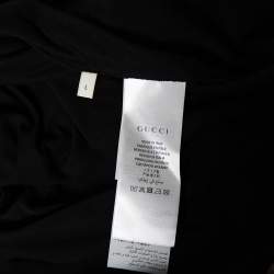 Pre Owned Gucci Black Logo Printed Cotton Oversized Crewneck T-Shirt L