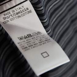 مملوكة مسبقًا Gucci Grey Striped Cotton Body Slim Fitted Shirt L 