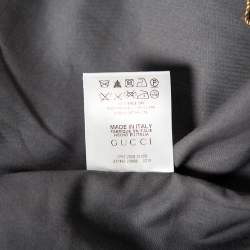 مملوكة مسبقًا قميص غوتشي سكيني فيت قطن وشبك ثلاثي اللون تفاصيل ياقة بسحاب بأكمام قصيرة متوسط - ميديوم (مقاس أوروبي 40)