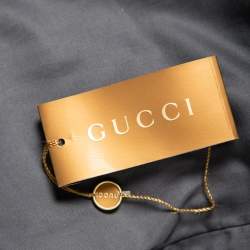 مملوكة مسبقًا قميص غوتشي سكيني فيت قطن وشبك ثلاثي اللون تفاصيل ياقة بسحاب بأكمام قصيرة متوسط - ميديوم (مقاس أوروبي 40)