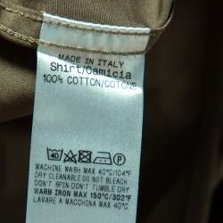 Pre Owned Gucci Olive Green Cotton Button Front Shirt M 