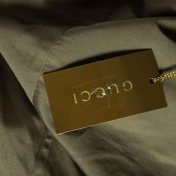 Pre Owned Gucci Olive Green Cotton Button Front Shirt M 