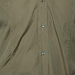 Pre Owned Gucci Olive Green Cotton Button Front Shirt M 