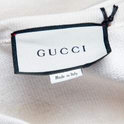 Gucci Ivory Interlocking G Print Cotton Crew Neck Sweatshirt L