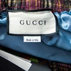 Gucci Violet Tartan Check Wool Drawstring Waist Shorts L