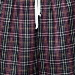 Gucci Violet Tartan Check Wool Drawstring Waist Shorts L