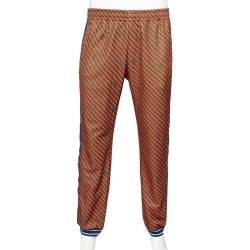 Gucci Red & Green Diagonal Striped Technical Jersey Jogging Pants L