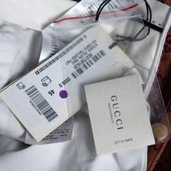 مملوكة مسبقًا Gucci Burgundy GG Jacquard Slim Fit Trousers S