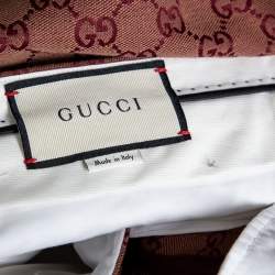 مملوكة مسبقًا Gucci Burgundy GG Jacquard Slim Fit Trousers S